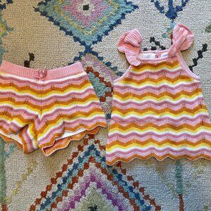 Never Worn Haute Hippie Toddler Girl Crochet Co-Ord Set